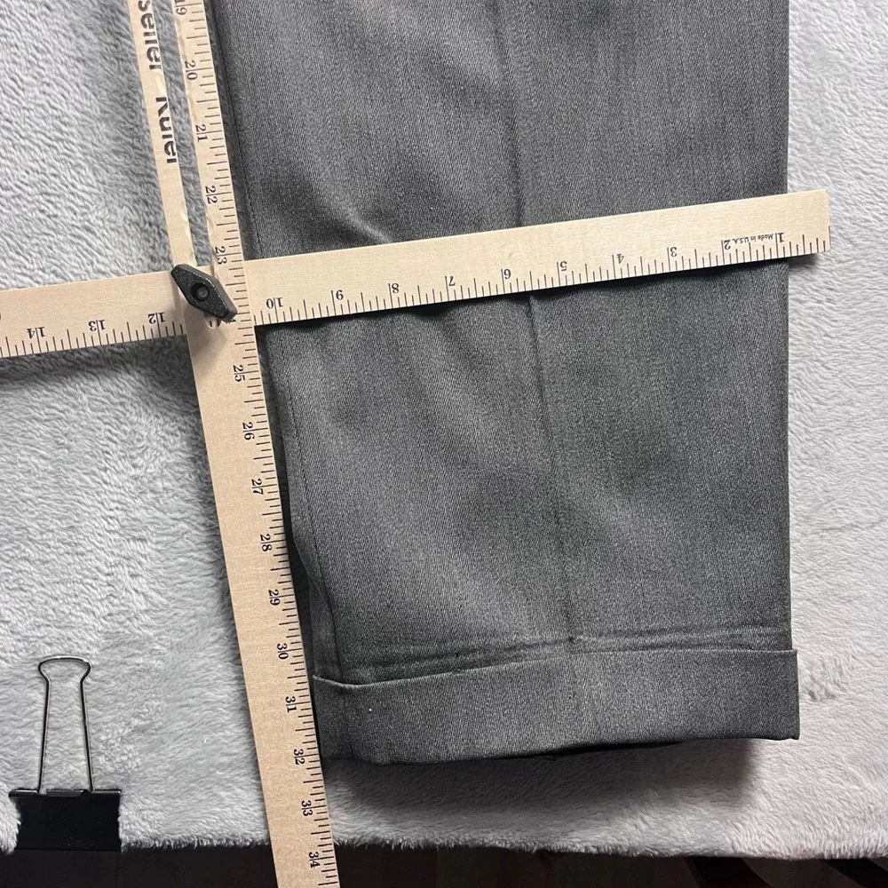 Zanella Mens Grey Pleated Cuffed Dress Pants Made in Italy‎ Size 36